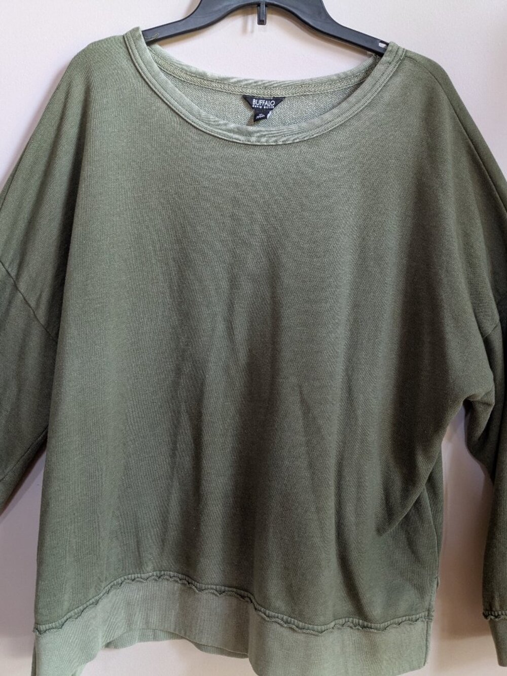 buffalo david britton woman size xl long sleeve olive green sweater #263